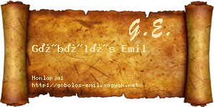 Göbölös Emil névjegykártya